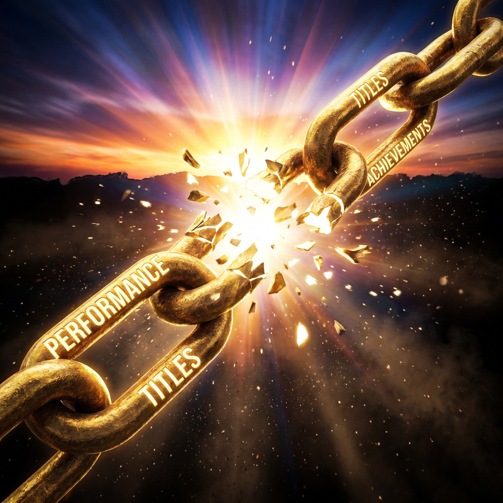 Golden chains shattering with light breaking through